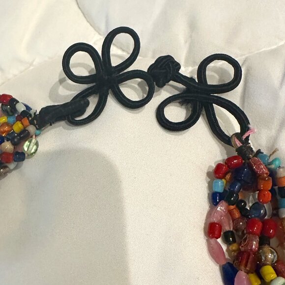 Vintage Multi 9 Strand Naga Tribal Glass Trade Bead Necklace - Picture 6 of 6